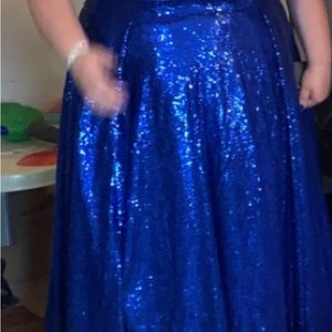 Royal blue sparkle prom dress